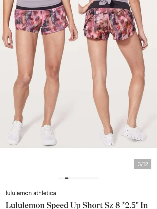 Lululemon Speed Up Short Sz 4 *2.5" In Sun Dazed Multi Pink Super Dark - Picture 3 of 14